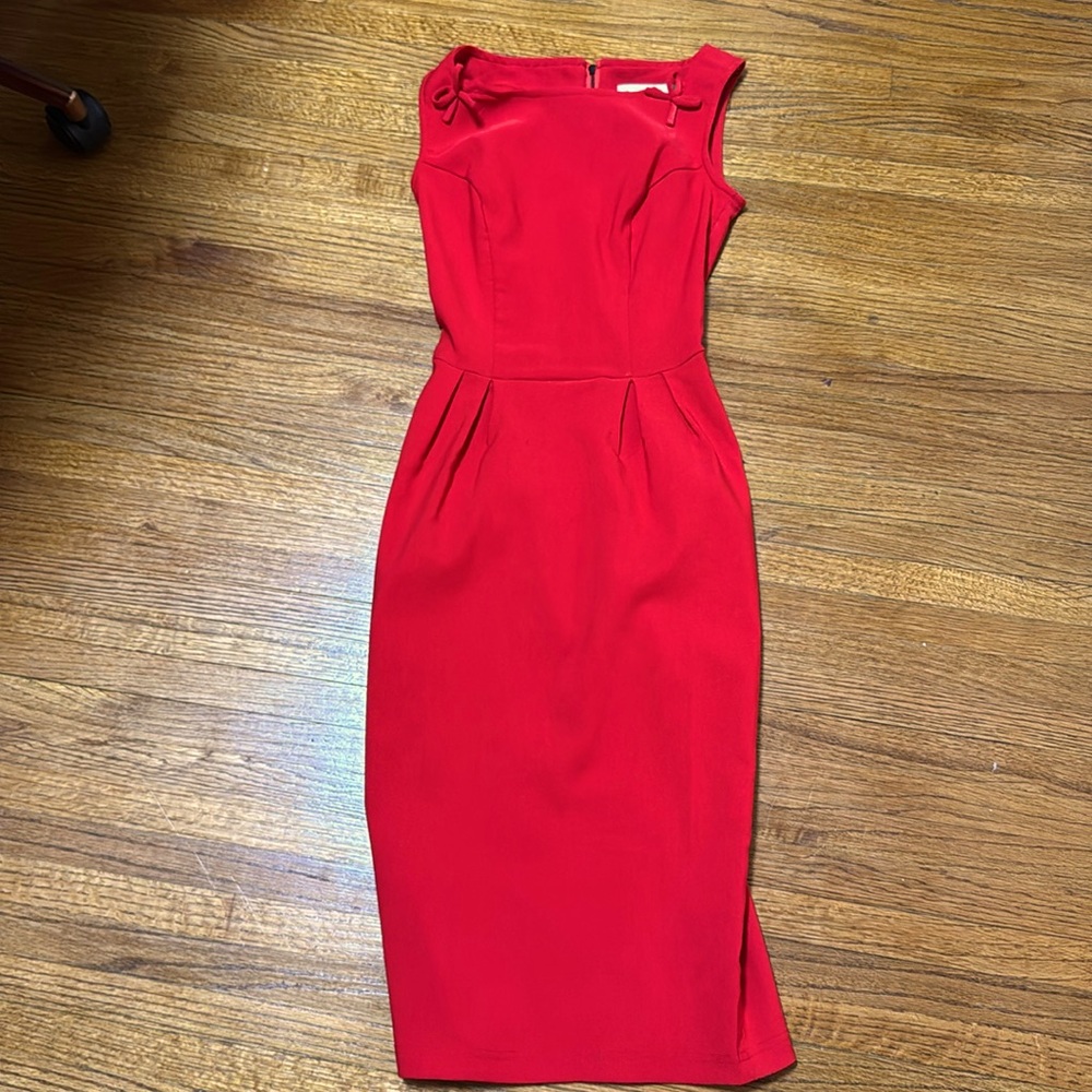 Bettie Page by Tatyana Red Fitted Pencil Dress